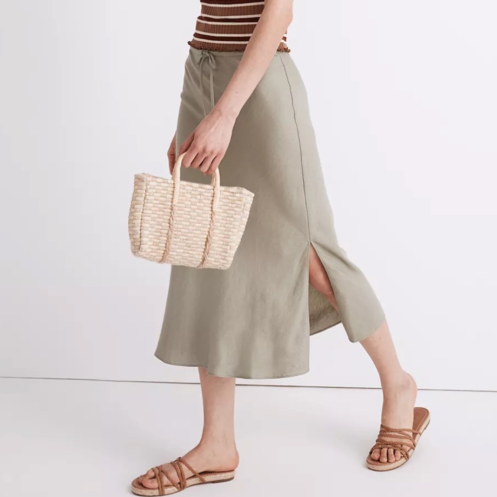 Madewell | Drawstring midi slip skirt size 2 - Picture 1 of 6